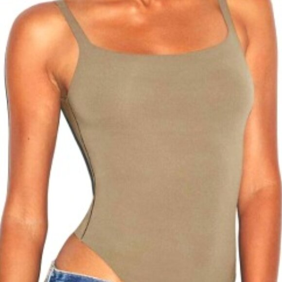 Bodysuit Light Brown Bodysuit Button Closure Thin Straps Size S/M NWOT - Picture 1 of 1